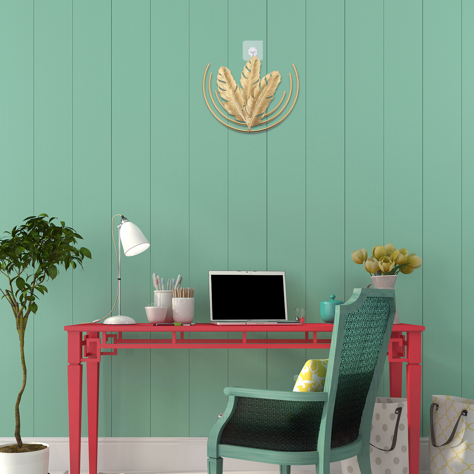 Home Office Background - Colgante de hierro con diseño de
