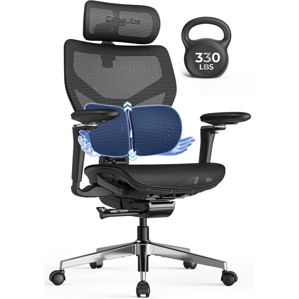 Home Office Hours - Silla de oficina ergonómica con soporte