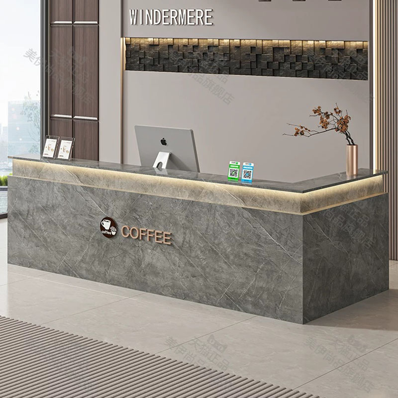 Home Office Industrial Design - Mostradores de Recepción de Diseño Minimalista,