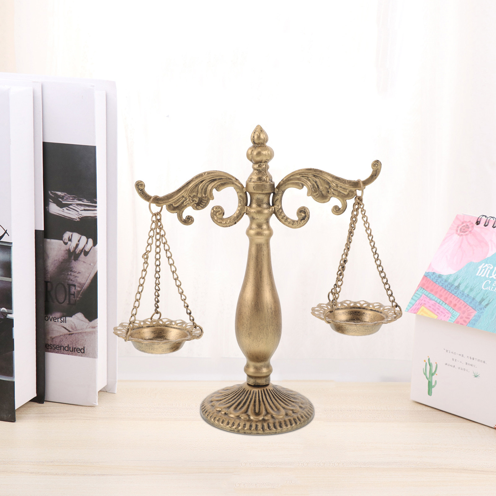 Home Office And Library - Escultura Decorativa Retro Vintage de Metal,