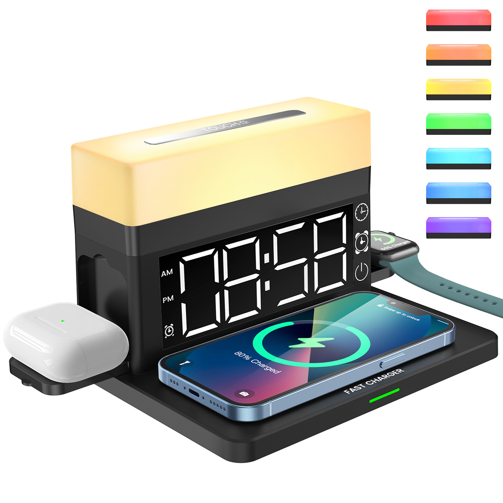 Led Desk Clock - Despertadores digitales de escritorio con carga