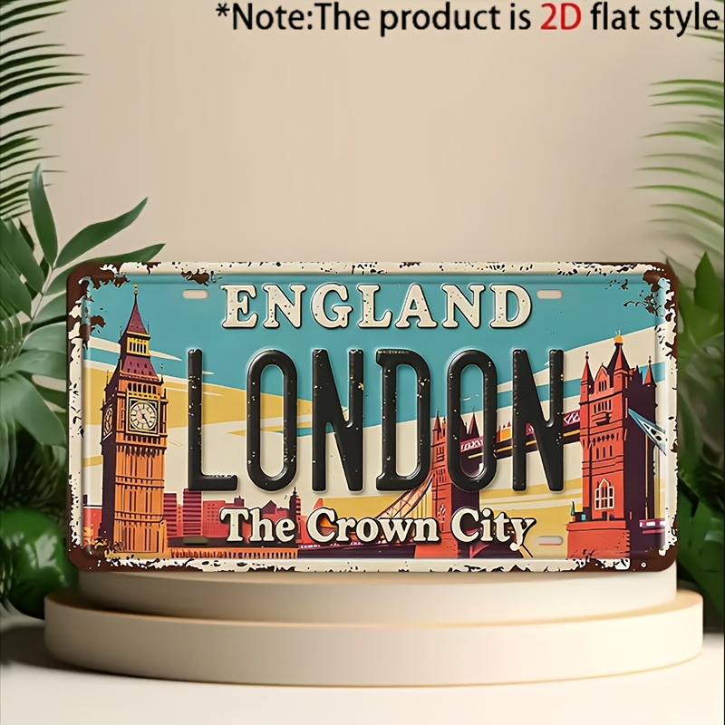 Home Office London - Letrero de metal vintage de Londres,