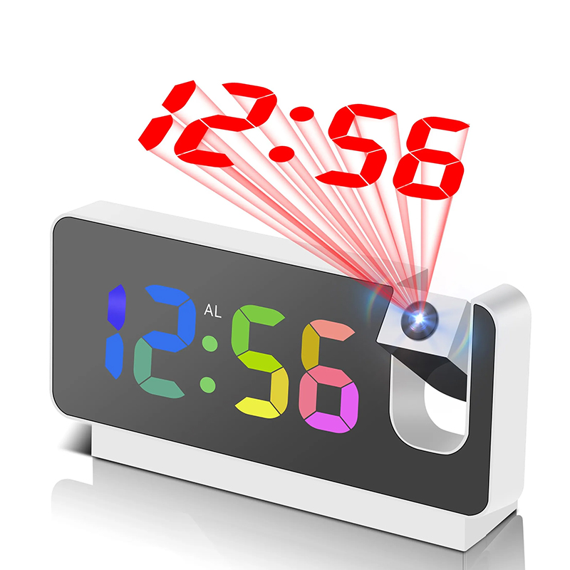 Led Desk Clock - Reloj despertador de proyección, reloj de