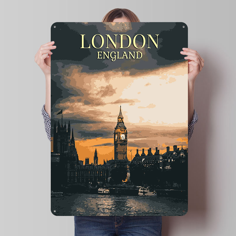 Home Office London - Pósteres Vintage de hojalata de Londres,