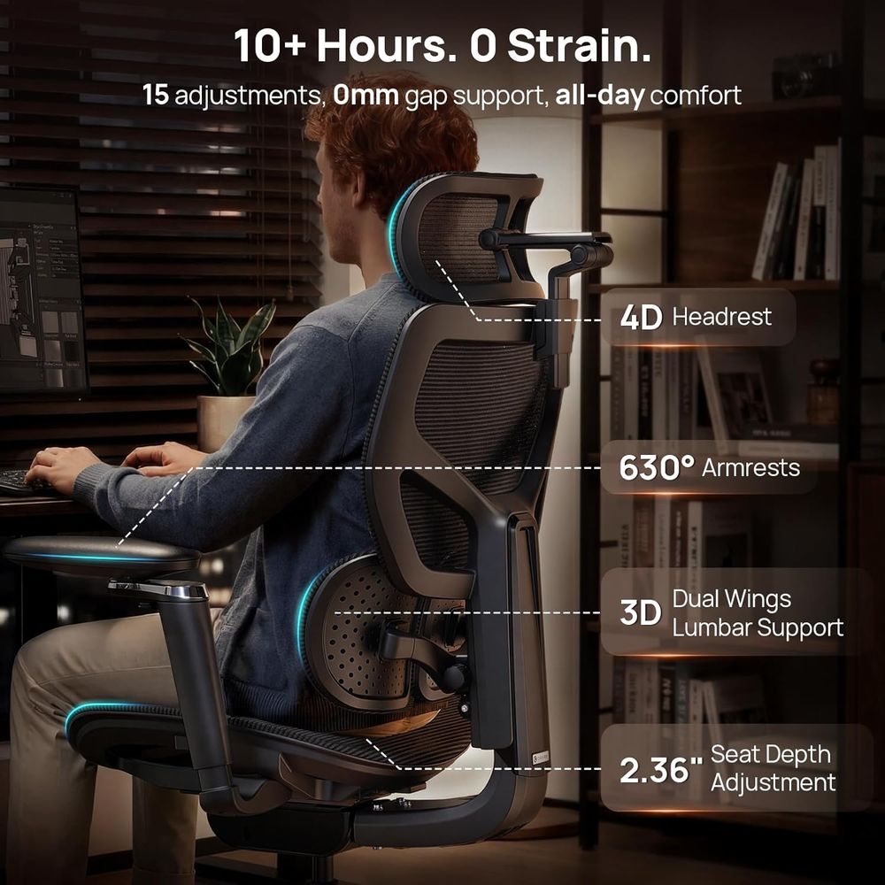 Silla de oficina ergonómica co - Home Office Hours reseña y precio