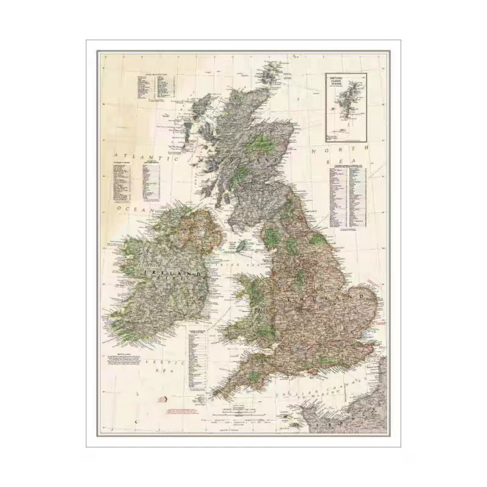 Pósteres vintage de mapas de G - Home Office And Library reseña y precio