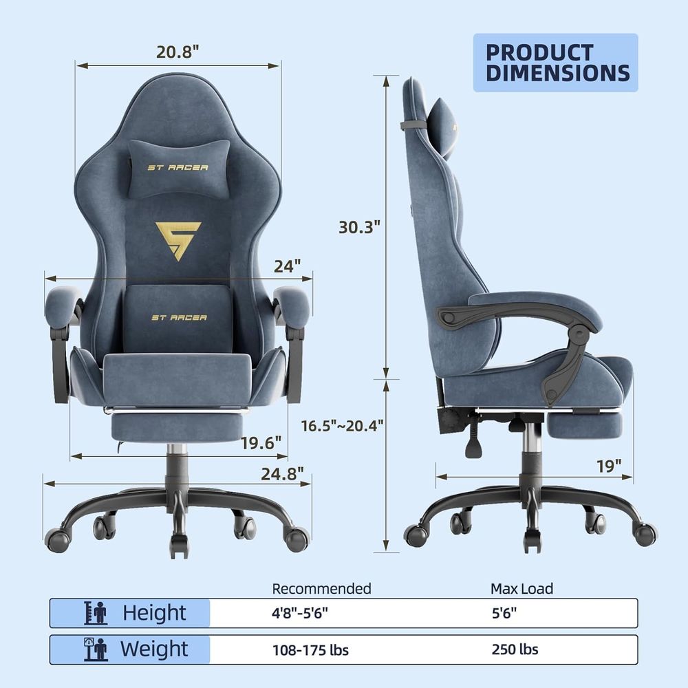 Silla de Juego Ergonómica con  - Home Office Ergonomics reseña y precio